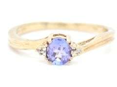 10kt Yellow gold round tanzanite ring