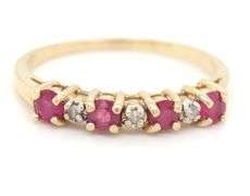 14kt Yellow gold Ruby and diamond band