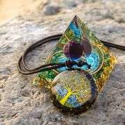 Orgone Moonstone and Amethyst Pyramid