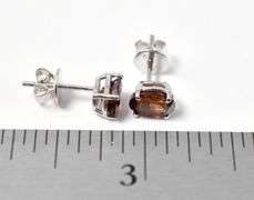 Red Garnet Gemstone Stud Earrings in Sterling Silver 1.4grams