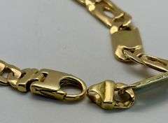 14K Yellow Gold Figaro Italian Bracelet