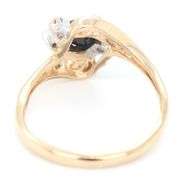 10kt Yellow gold heart shaped blue sapphire ring