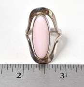 Oval Pink Coral Ring in Sterling Silver 12grams Size 9