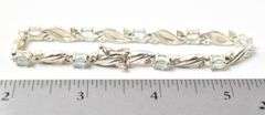 Beautiful Blue and Clear Gem Link Bracelet in Sterling Silver 13.8grams