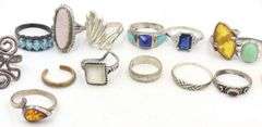 Group lot of Vintage 925 sterling silver rings
