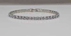 14 Kt White Gold Plated 5.75 Ctw Lab Simulated Diamond Tennis Bracelet