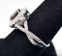 Gorgeous Red Gem Ring with Clear Accent Stones in Sterling Silver 4.8grams Size 8 3/4