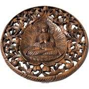 24-Inch Hand-Carved Teak Wood Buddha from Thailand