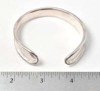 Solid Tapered Band Cuff Bracelet in Sterling Silver 39.9grams