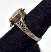 Vintage Celtic Knot Pill Ring in Sterling Silver