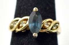Small Oval Cut Blue Stone Ring in Sterling Silver 3.1grams Size 6 1/4