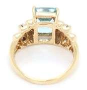 Tasteful 14K YG Blue Topaz & Diamond Ring
