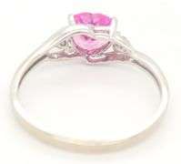 10kt White gold pink topaz heart shaped ring