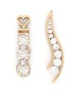 Lot of 2 10kt Yellow gold diamond bar pendants