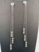 14K WHITE GOLD DANGLING EARRINGS