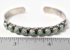 Turquoise Gemstone Cuff Bracelet in Sterling Silver