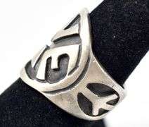 Peace Love Ring in Sterling Silver 12.4grams Size 7