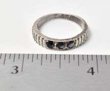 Three Stone Band Ring in Sterling Silver 2.9grams Size 6 3/4