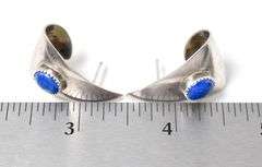 Triangular Earrings with Lapis Lazuli in Sterling Silver 6.4grams