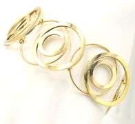Polished Multi Circle Geometric Link Bracelet in 14K