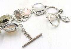 Vintage 925 sterling silver multi color crystal bracelet