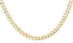18kt Yellow gold Flat Curb link chain necklace