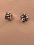 14KT SOLID WHITE GOLD DIAMOND STUD EARRINGS