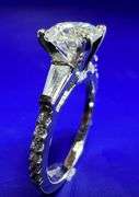 14 Kt White Gold Plate 2.25 Ct VVs1 White E-F Fire Moissanite Ring