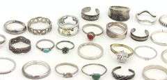 Group lot of Vintage 925 sterling silver rings