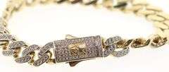 Stunning 14kt Gold Plated Cuban Link Chain with Cubic Zirconia - 8" Length
