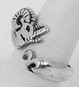 Vintage Sterling Silver Ram Ring, Size 8