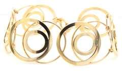 Polished Multi Circle Geometric Link Bracelet in 14K