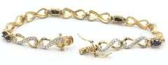 925 Sterling silver infinity link cubic zirconia bracelet