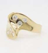 Yellow Gold Sculpted Diamond Cocktail Ring