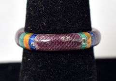 Multicolored Band Ring in Sterling Silver 2.2grams Size 6 3/4