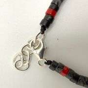 Hand made European gem stone silver braclet. Size 7"