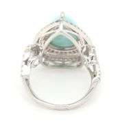 925 Sterling silver pear shaped stone and cubic zirconia ring