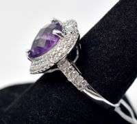 Amethyst Heart Ring in Sterling Silver 5.8grams Size 9