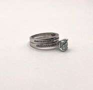 Large 3.7 Ct  VVs1 Lab Simulated Diamond 2 Band Engagement  Ring Set
