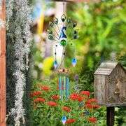 Large Solar Peacock Wind Chimes
