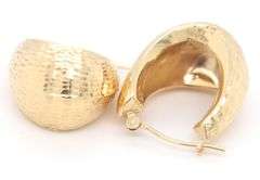 14kt Yellow gold oval hoop earrings