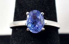 Purple-Blue Gemstone Ring in Sterling Silver 2.4grams Size 8 3/4
