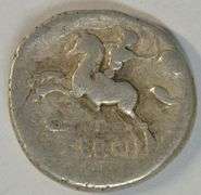 Nice M Sergius Silus Roman Republic Silver Denarius, 116-115 BC