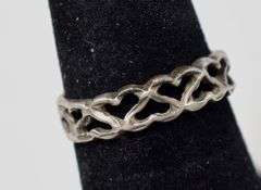 Multi Hearts Ring in Sterling Silver 2.1grams Size 5 3/4