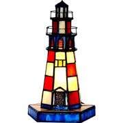 Lighthouse Tiffany-Style Stained Glass Lamp