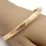 Antique 14K YG Etched Bangle Bracelet