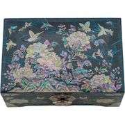 Mother of Pearl Jewelry Box with Mirrored Lid