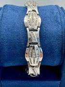 14K White Gold Round Brilliant Cut Diamond Bracelet
