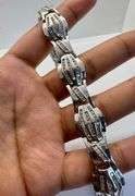 14K White Gold Round Brilliant Cut Diamond Bracelet