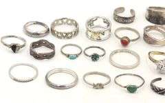 Group lot of Vintage 925 sterling silver rings